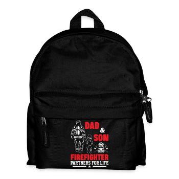 Père et fils des pompiers - Sac à dos Enfant - noir - Devant