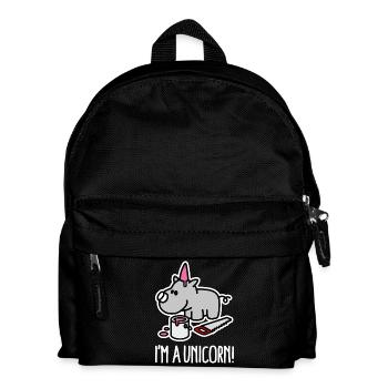 I'm a unicorn rhino funny chubby BBW Plus Size - Kids' Backpack - black - Front