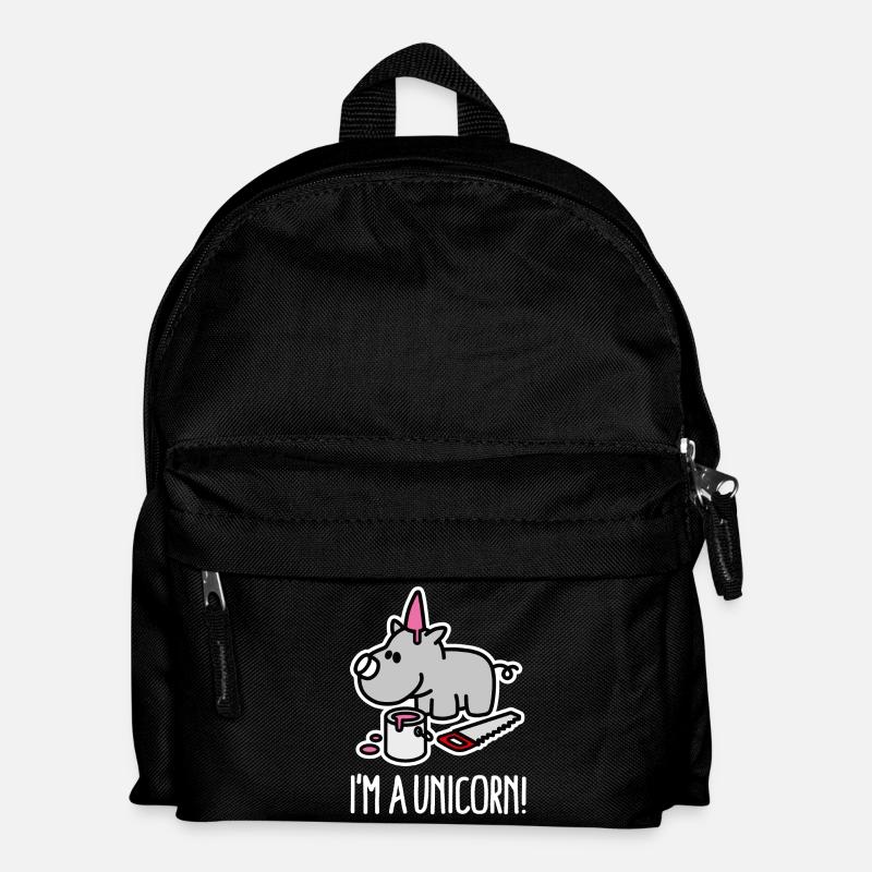 Ich bin ein Einhorn Nashorn lustige mollig BBW Plus Größe - Kinder Rucksack - Schwarz