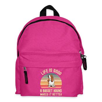Chien Basset Hound - Sac à dos Enfant - fuchsia - Devant