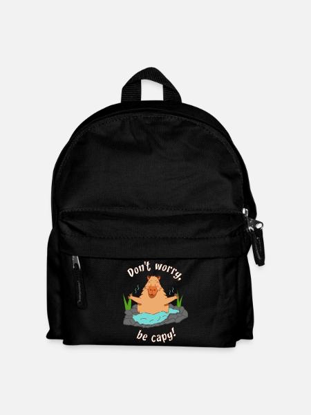 Capybara Meditation capybara funny saying - Kids' Backpack - black