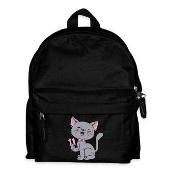 11 ans fille drôle chat 11ème anniversaire - Sac à dos Enfant - noir - Devant