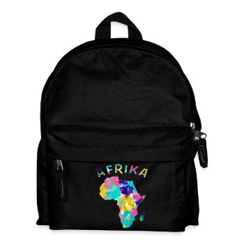 Afrika bunt - Kinder Rucksack - Schwarz - Vorne