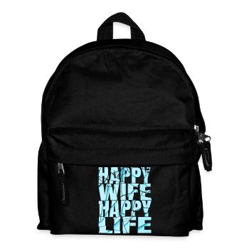 Happy wife happy life - Kids' Backpack - black - Front