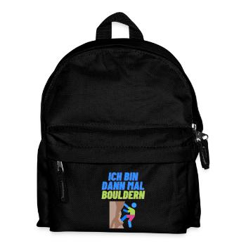 Ich bin dann mal Bouldern - Kinder Rucksack - Schwarz - Vorne