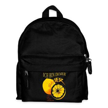 ich bin immer sauer Vitamin C Zitrone - Kinder Rucksack - Schwarz - Vorne