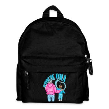 stolze Oma Enkel Herz blonde Haare - Kinder Rucksack - Schwarz - Vorne