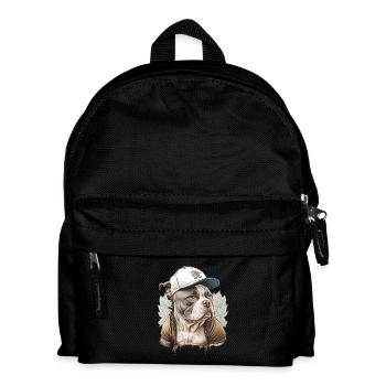 Bulldog Street mit Cap - Kinder Rucksack - Schwarz - Vorne