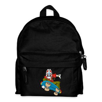 Renard étrange en skateboard - Sac à dos Enfant - noir - Devant