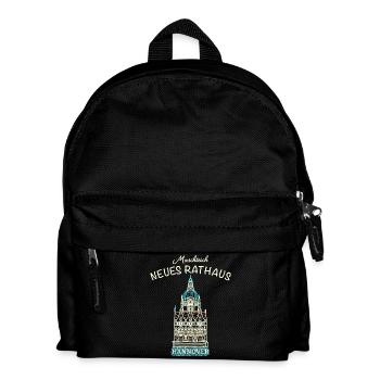 Hannover, kultiges Neues Rathaus, Niedersachsen - Kinder Rucksack - Schwarz - Vorne
