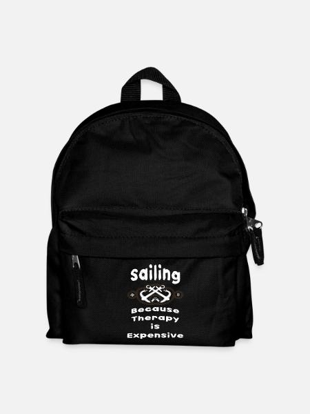 "Sailing Therapy" T-Shirt - Kids' Backpack - black