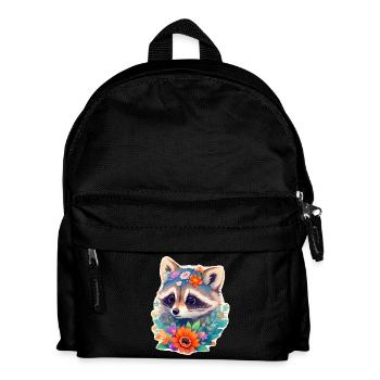 Waschbär - Kinder Rucksack - Schwarz - Vorne
