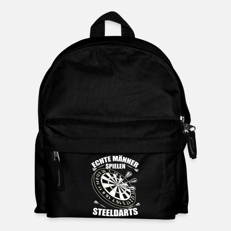Echte Männer Spielen SteelDarts - Kinder Rucksack - Schwarz