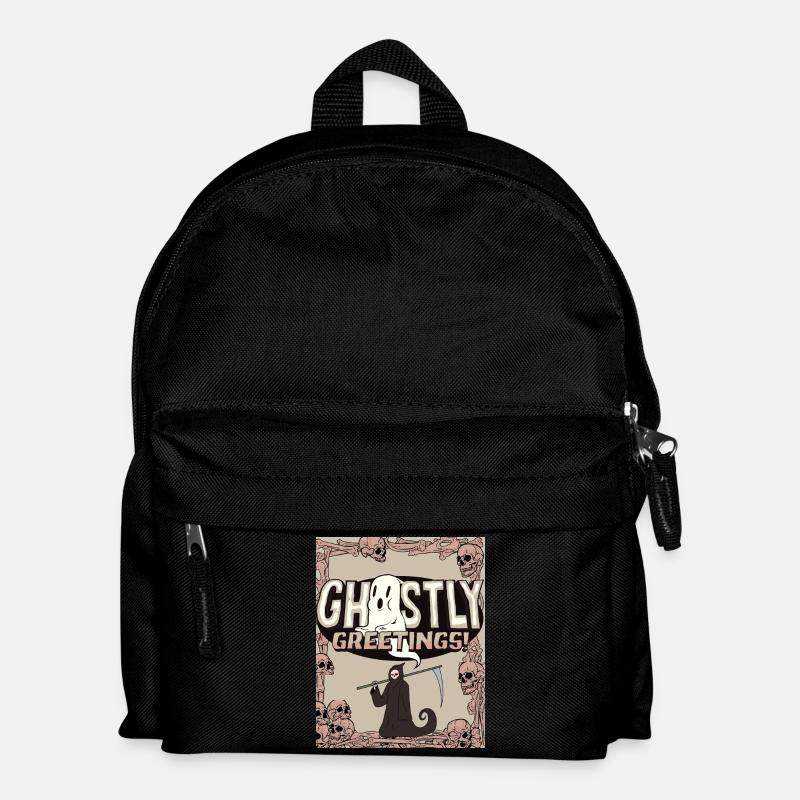 Spiritual Grim Reaper Greeting Design - Kids' Backpack - black