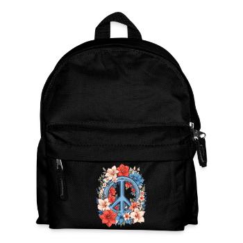 Friedenszeichen - Kinder Rucksack - Schwarz - Vorne