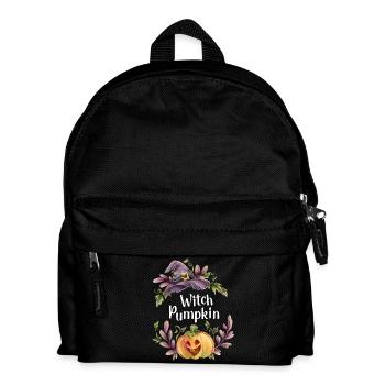 Citrouille Sorcière Florale - Sac à dos Enfant - noir - Devant