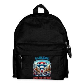 Bangkok Thailand elephant flag city - Kids' Backpack - black - Front