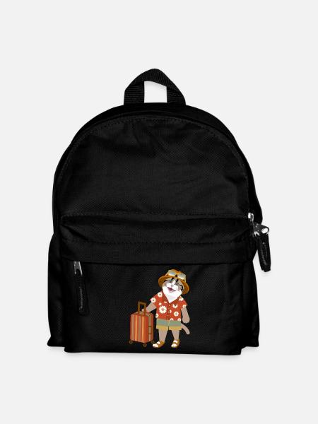 cat traveling mood - Kids' Backpack - black