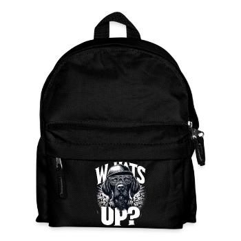 Deutsch Drahthaar Gangster Was geht ab Hund Gesche - Kinder Rucksack - Schwarz - Vorne