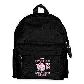 Verkäuferin 18 Geburtstag Verkauf 18 Jahre Spruch - Kinder Rucksack - Schwarz - Vorne