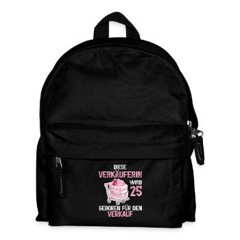 Verkäuferin 25 Geburtstag Verkaufen Beruf Spruch - Kinder Rucksack - Schwarz - Vorne