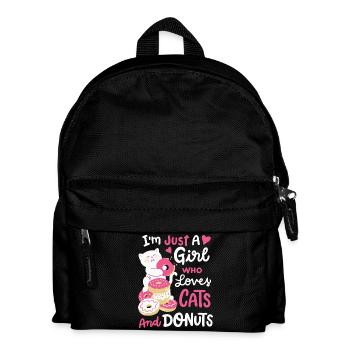 Donut und Katzenliebhaber - Kinder Rucksack - Schwarz - Vorne