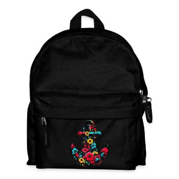 An Anchor with Flowers - Kids' Backpack - black - Front