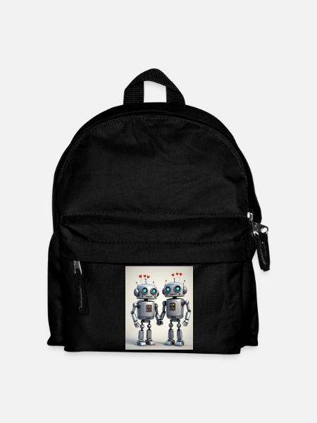 Robot Couple - Kids' Backpack - black