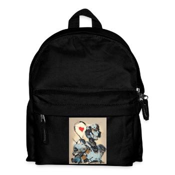 I Love Robots cooler Roboter - Kinder Rucksack - Schwarz - Vorne