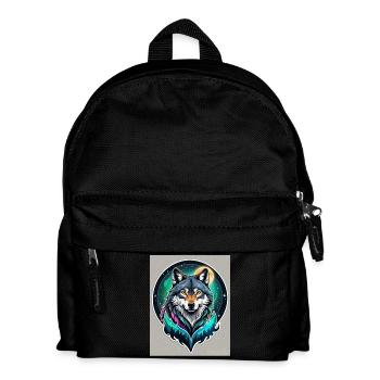 Aurora-Wolf im Mondlicht - Kinder Rucksack - Schwarz - Vorne