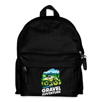 Mountain Biking Gravel Adventure Scene - Kids' Backpack - black - Front