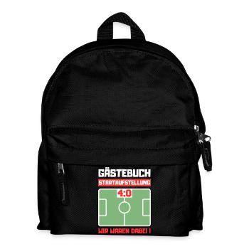 Gästebuch 40. Geburtstag Fußball - Kinder Rucksack - Schwarz - Vorne