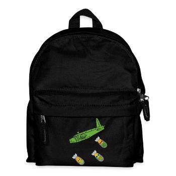 Green Pineapple Bomb Flugzeug - Kinder Rucksack - Schwarz - Vorne