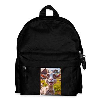 super cute animals on a farm – goat - Kids' Backpack - black - Front