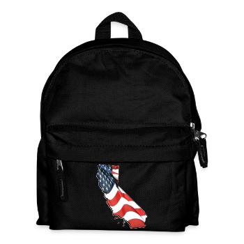 USA Flag in California State Map - Kids' Backpack - black - Front