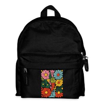 Explosion florale vive - Sac à dos Enfant - noir - Devant