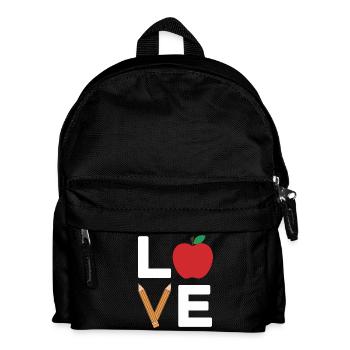 Love Apple Pencil Typography - Kids' Backpack - black - Front