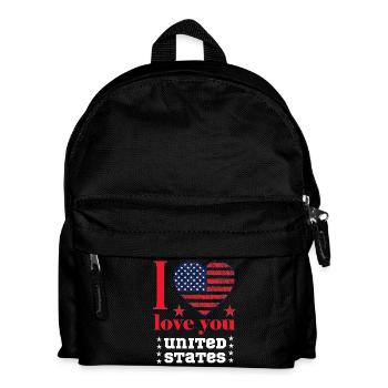ICH LIEBE DICH VEREINIGTE STAATEN 2025 T-Shirt - Kinder Rucksack - Schwarz - Vorne