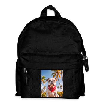 super süße Hundemode Westcoast Bulldogge - Kinder Rucksack - Schwarz - Vorne