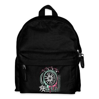 JDM Drift Rim – Tuning & Racing Art - Kids' Backpack - black - Front