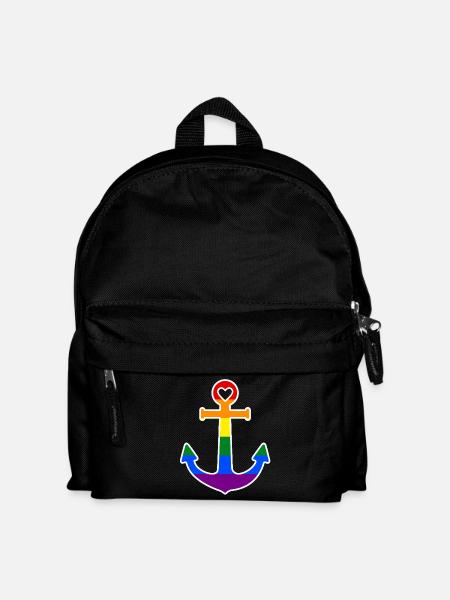 Regenbogenanker - Kinder Rucksack - Schwarz