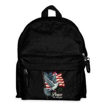 Colombe de la paix avec drapeau - Sac à dos Enfant - noir - Devant