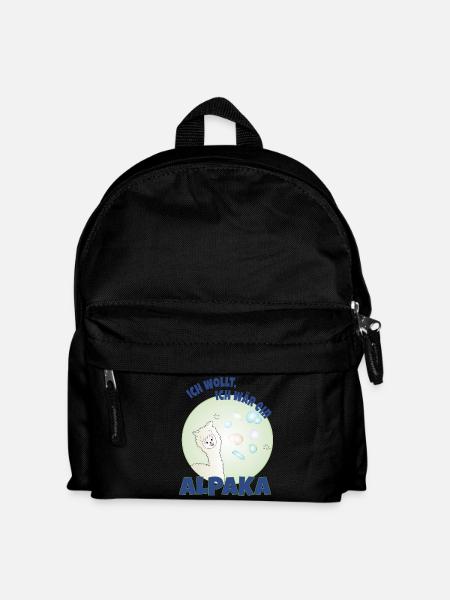 Ich wollt, ich wär ein Alpaka - Kinder Rucksack - Schwarz