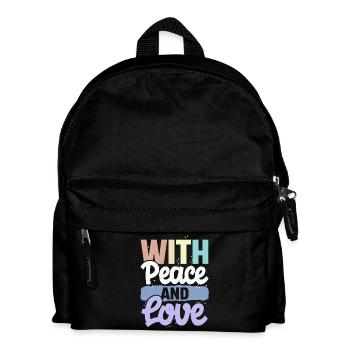 Avec la paix et l’amour - Sac à dos Enfant - noir - Devant