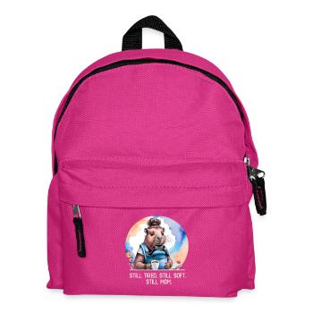 Still Tired. Still Soft. Still Mom. New Mom Design - Kinder Rucksack - Fuchsia - Vorne