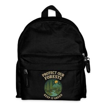 Protection de la forêt motif nature - Sac à dos Enfant - noir - Devant