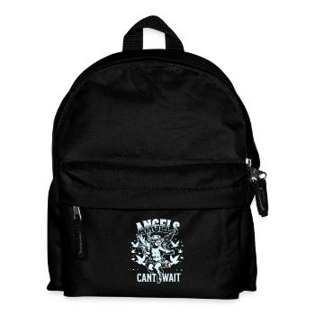 Angel T-Shirt Unisex Angels Can't Wait VintageTee - Kids' Backpack - black - Front