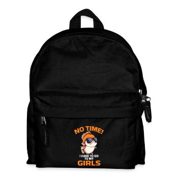 Poisson rouge - Pas le temps, je dois aller voir mes filles - Sac à dos Enfant - noir - Devant