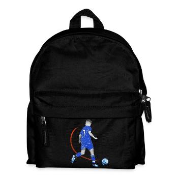 Fussballspieler mit Ball - Kinder Rucksack - Schwarz - Vorne