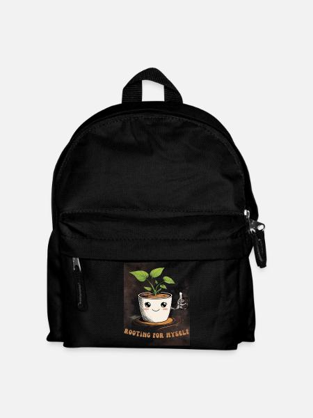 Self-love with humor &amp; plant power - Kids' Backpack - black